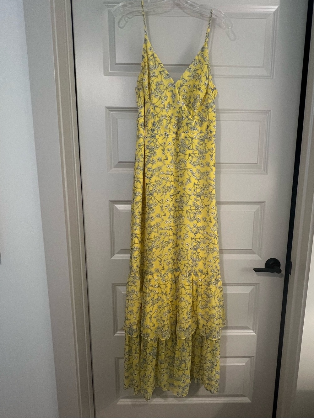 Banana Republic Yellow Floral Maxi Slip Dress